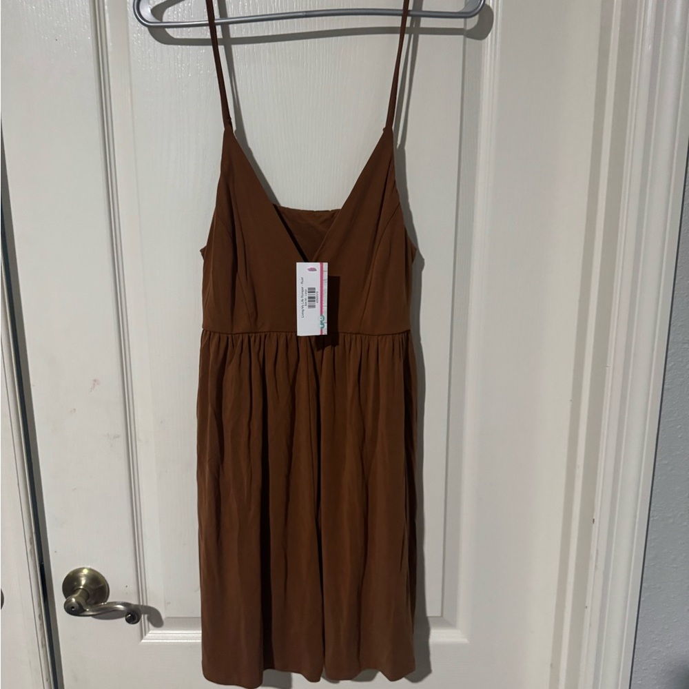 Brown Romper with adjustable Spaghetti Straps